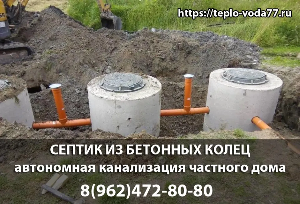 Монтаж септика из бетонных колец в Щелково - гарания, обслуживание, низкие цены